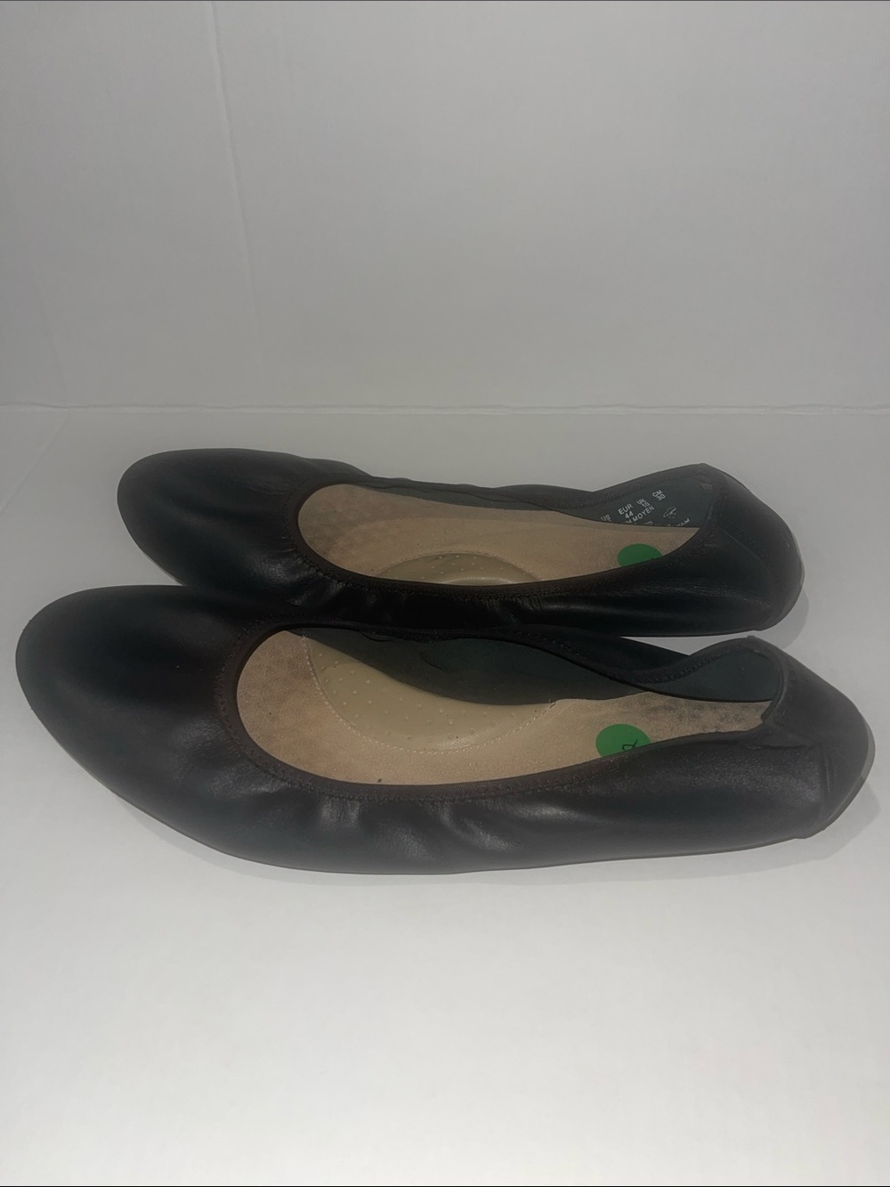 Hush Puppies Black Leather Ballet Flats
